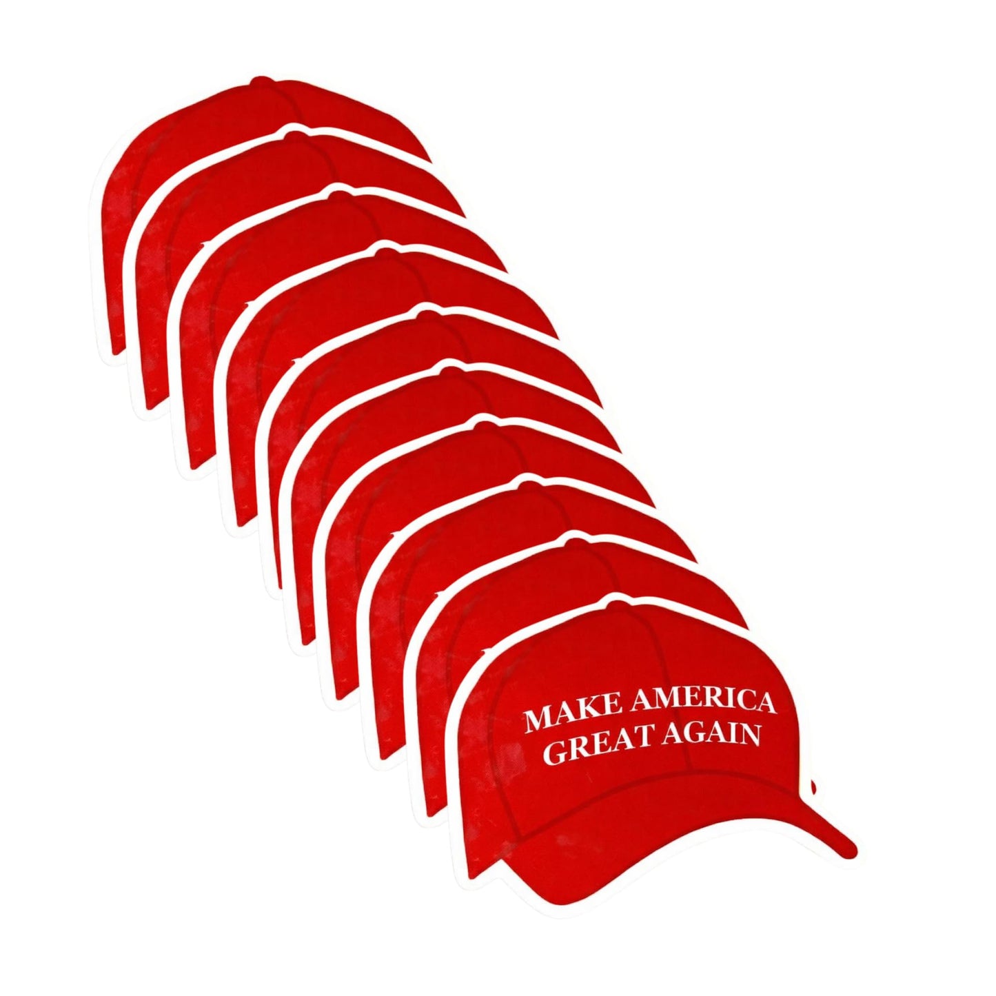 Red Hat Vinyl Decals, 2 Inch Stickers, 10 Pack for Laptops, Water Bottles, Cars, Notebooks, Toolboxes, Coolers
