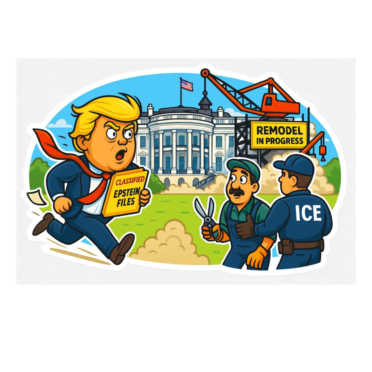 Political Vinyl Sticker, 5 Inches, Glossy Finish, Waterproof, Multicolor Decal for Car Bumper