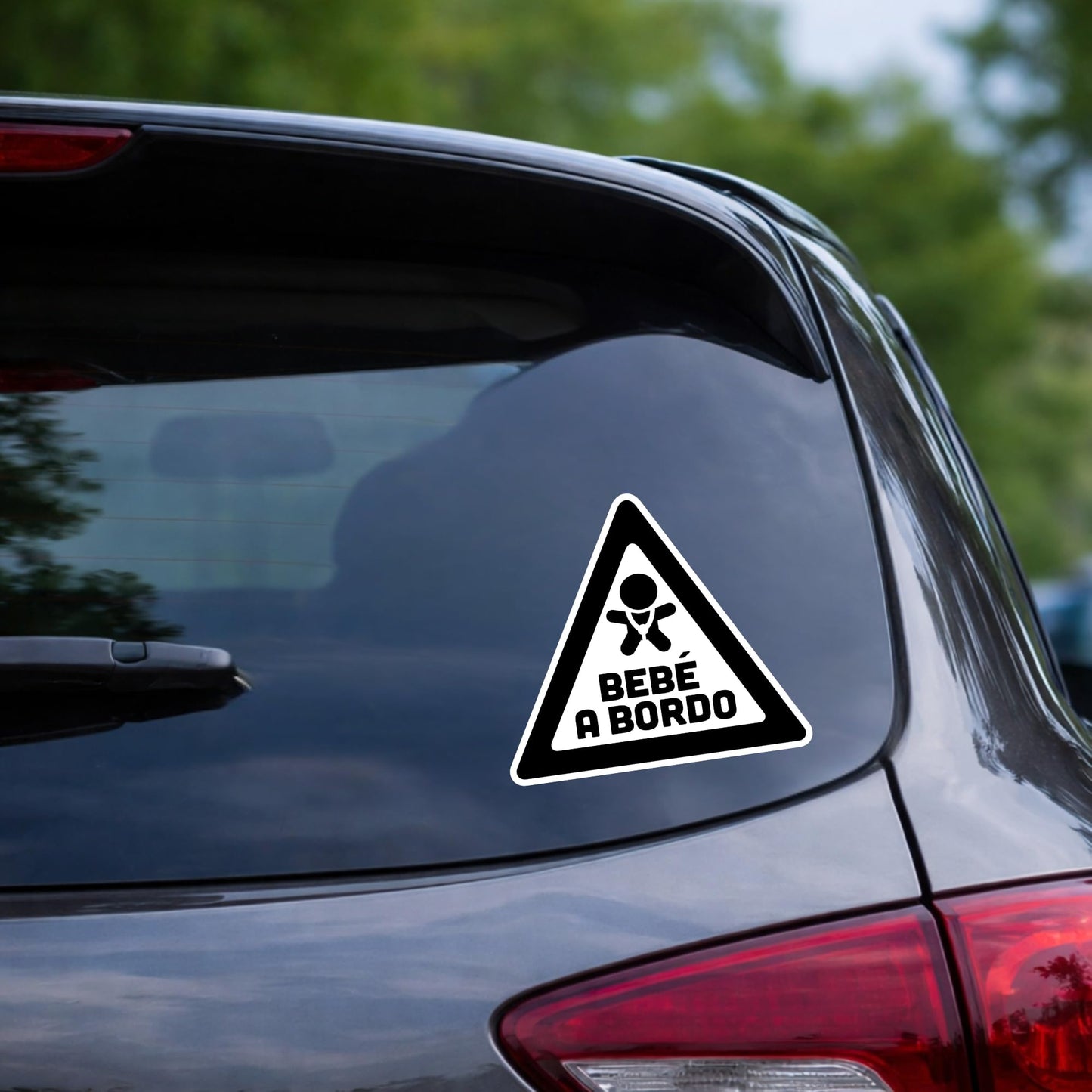 Bebé a Bordo Car Window Decal, 6 Inch Spanish Baby on Board Vinyl Sticker, Weather Resistant Safety