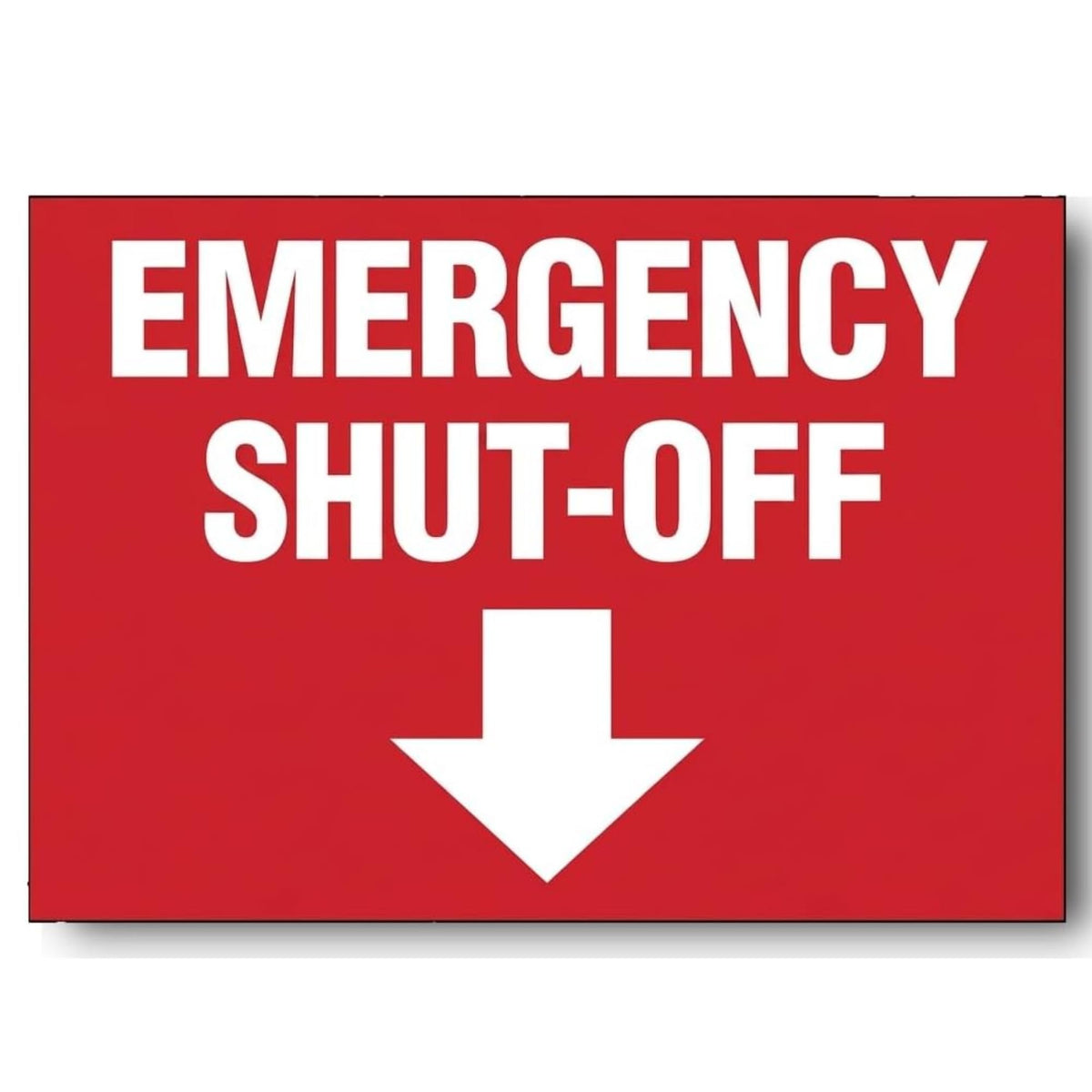 Emergency Shut-Off Sticker | Safety Decal | Warning Sign | Industrial Equipment Label | Red Shutdown Marker | Choose Regular Vinyl or Premium Cast Vinyl (1, 12 Inch, Cast Vinyl)