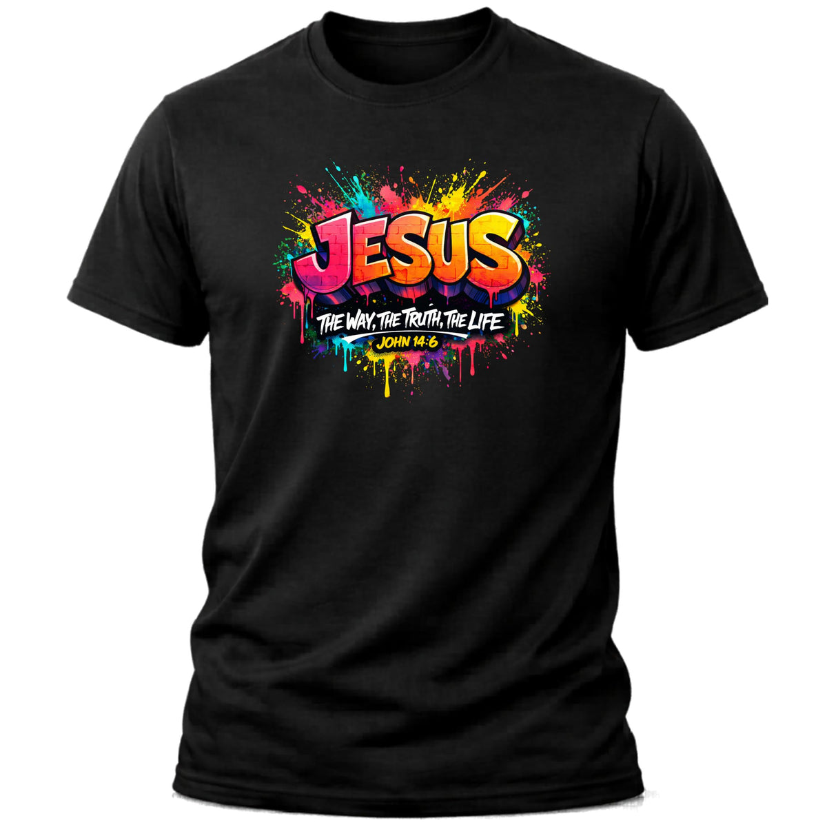 Jesus John 14:6 Christian Shirt, The Way The Truth The Life T Shirt, Colorful Faith Graphic Tee, Bible Verse Church Shirt, Christian Gift