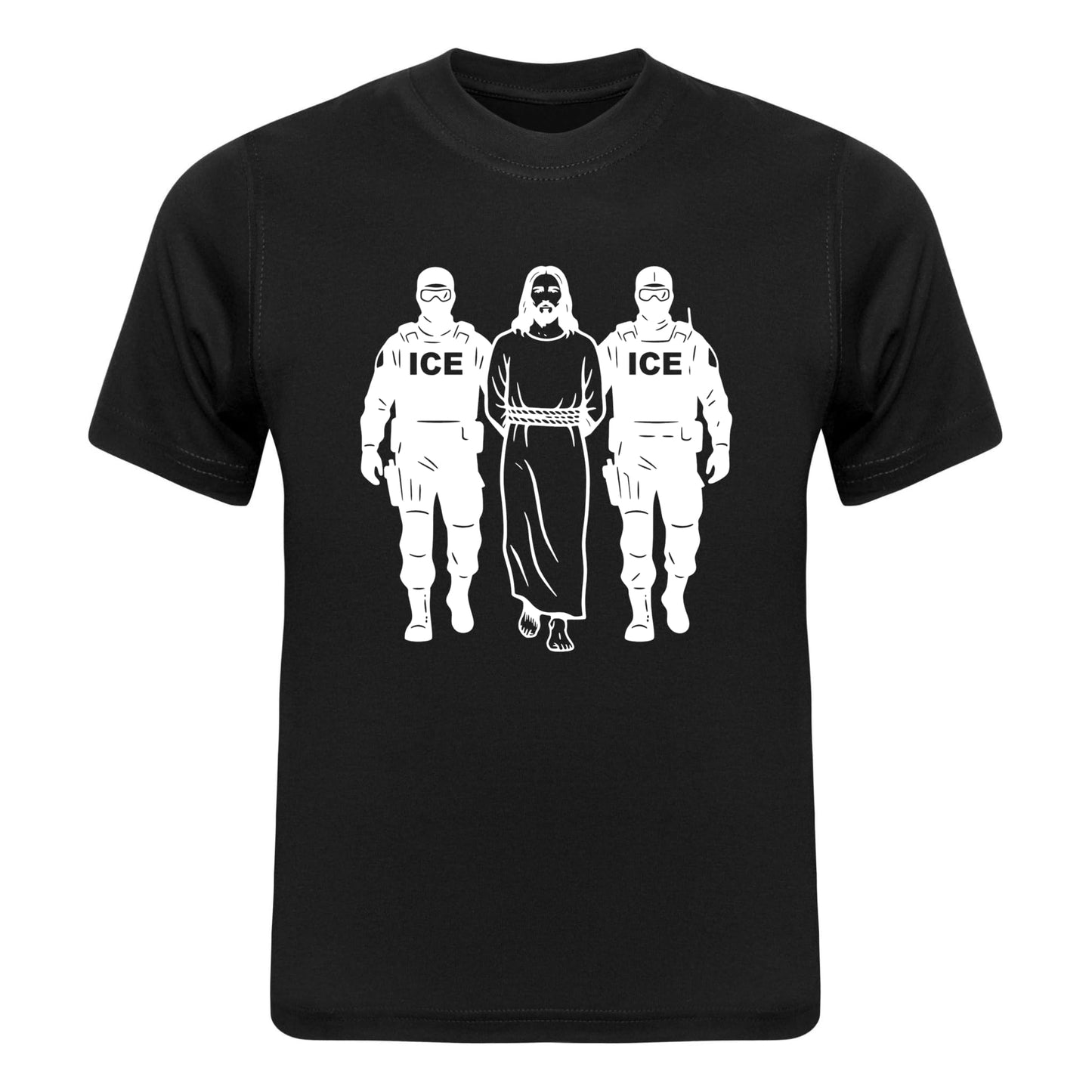 Anti ICE Shirt Jesus Graphic T Shirt Controversial Streetwear Political Religious Tee Unisex Cotton