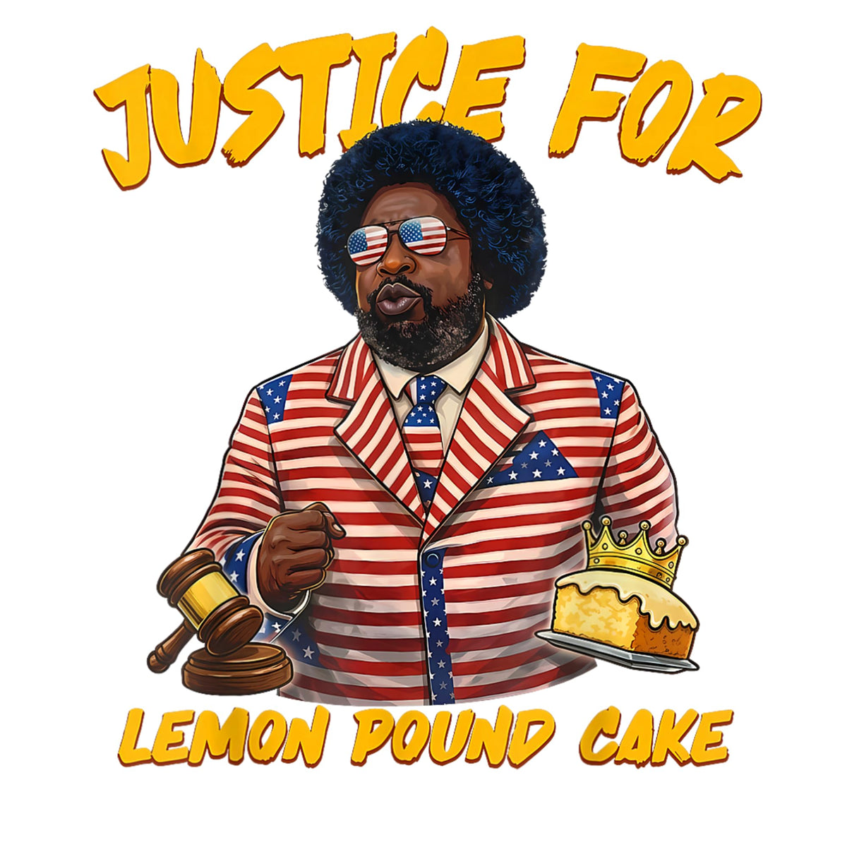 Lemon Pound Cake Sticker 5 Inch | Justice Meme Sticker | Funny Political Humor Decal | Waterproof Vinyl Laptop Car Bumper Sticker