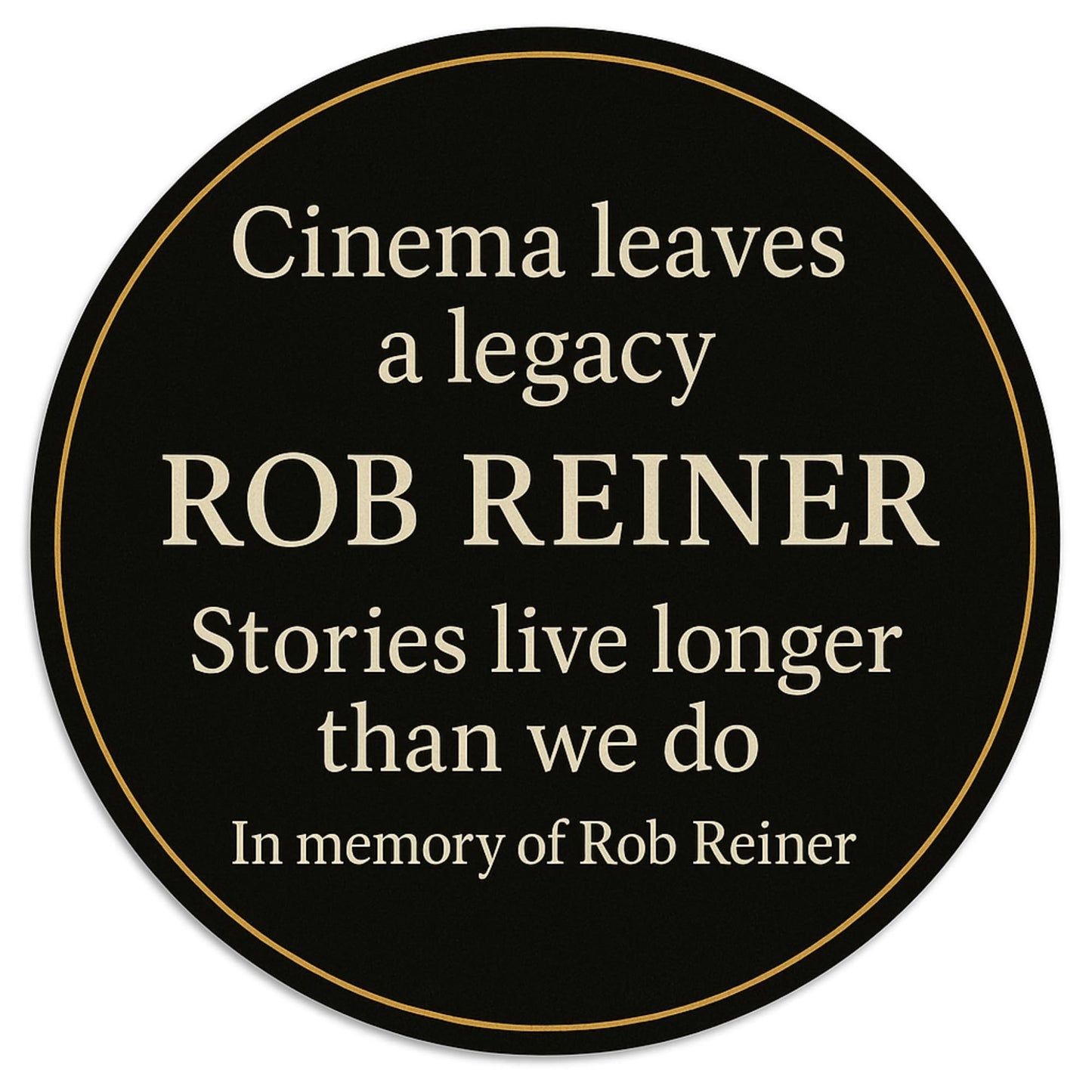 Cinema Legacy Memorial Sticker 5 Inch Vinyl Film Tribute Decal (Black and Gold)