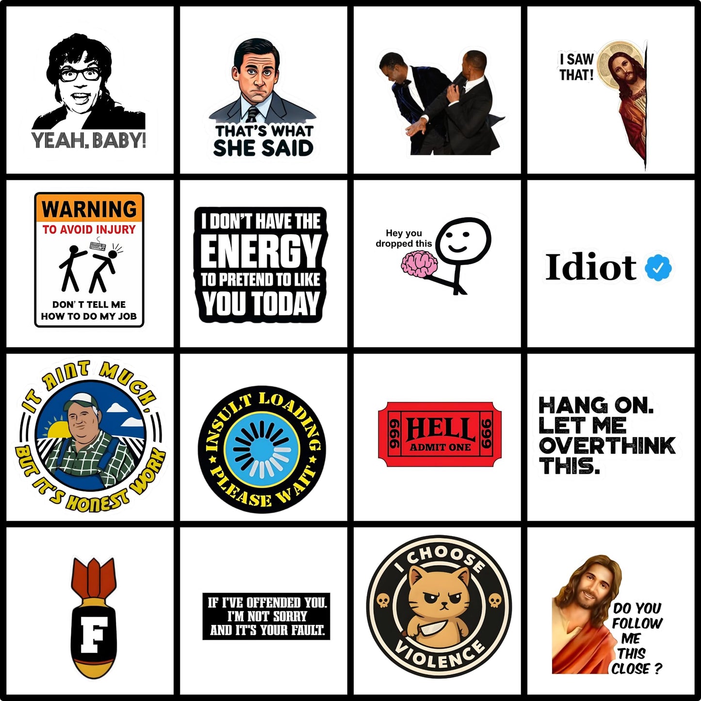 80 Piece Funny Hard Hat Sticker Pack – 2 Inch Vinyl Decals for Construction Workers, Toolboxes, and Helmets – Durable UV Resistant Stickers with Hilarious Jobsite Humor, No Duplicates