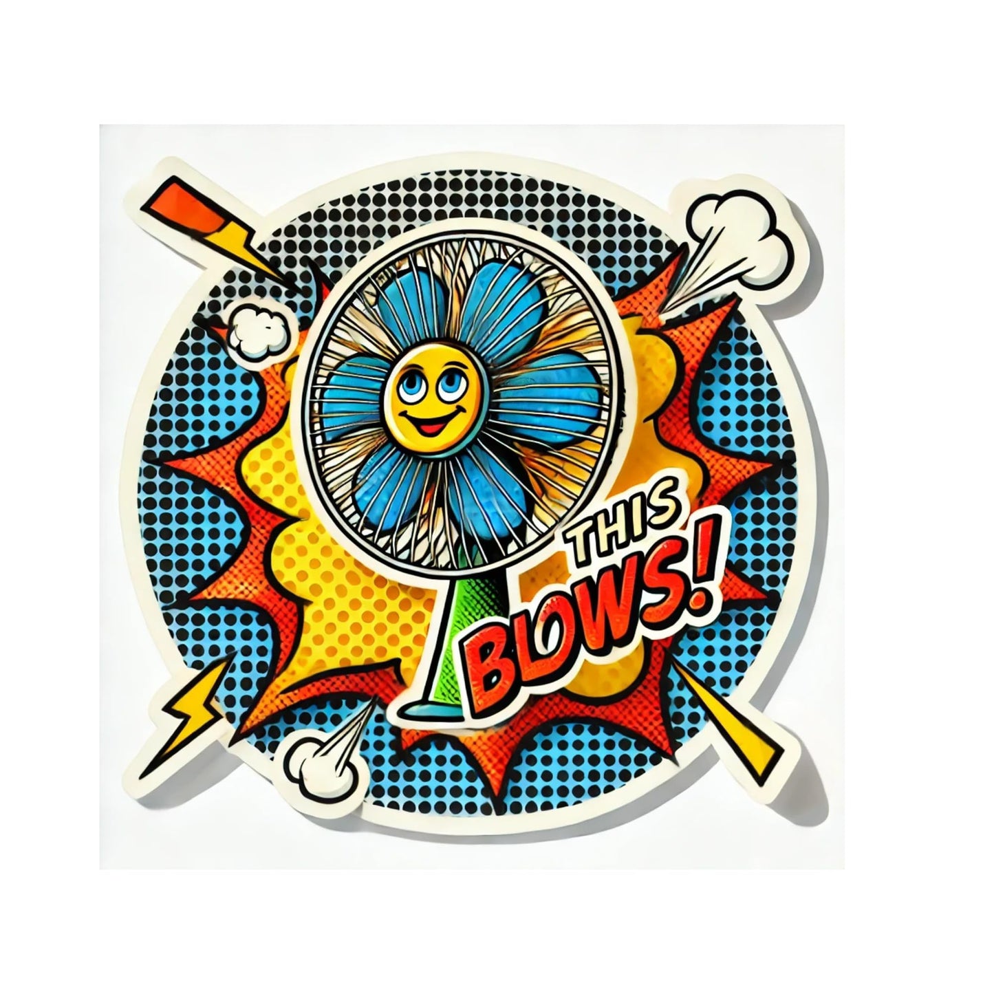 Pop Art This Blows Sticker – Retro Comic Style Vinyl Decal Vinyl Sticker for Laptops, Water Bottles, and More! (3 Inch)