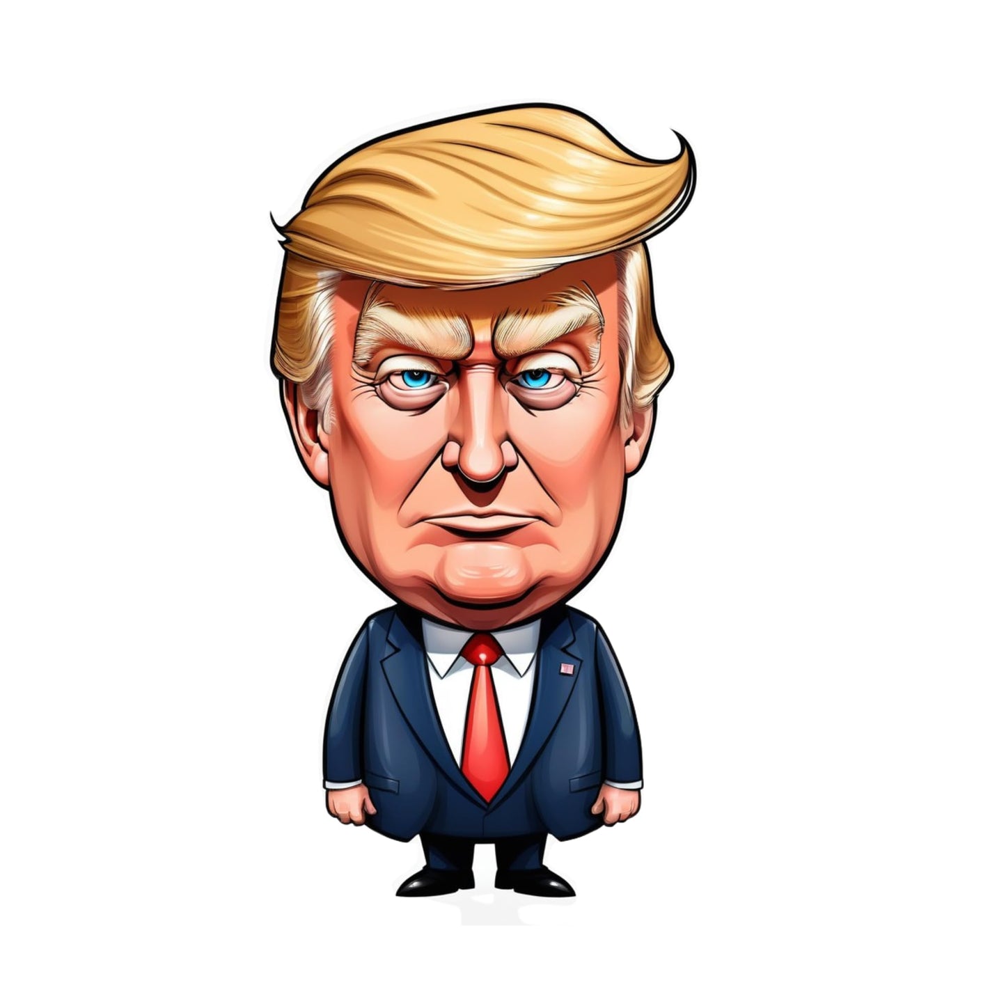 Cartoon Trump Vinyl Sticker Decals – Available in 3" and 5" Perfect for Cars, laptops, Water Bottles, and More, These Decals are Sure to Make a Statement.