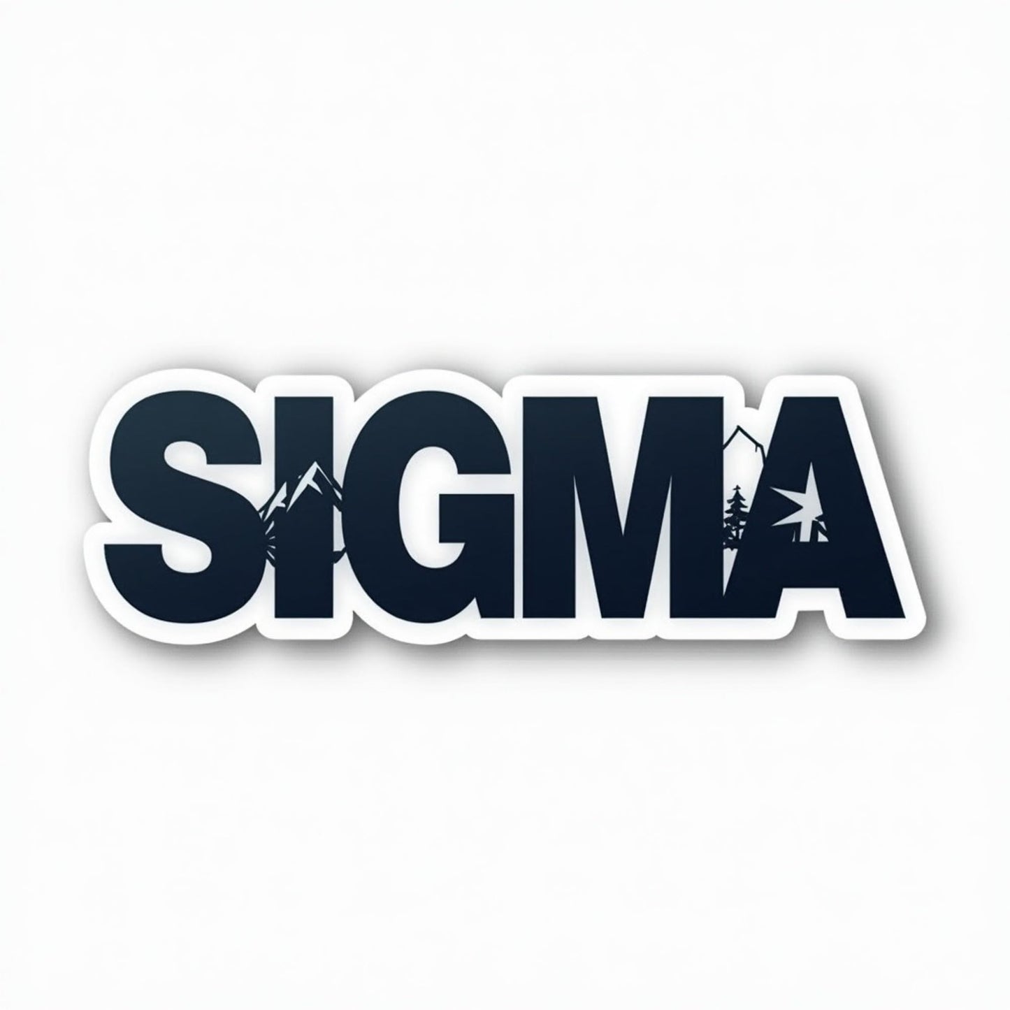 Sigma Mountain Logo Vinyl Sticker, Black and White, Decal for Laptops and Water Bottles