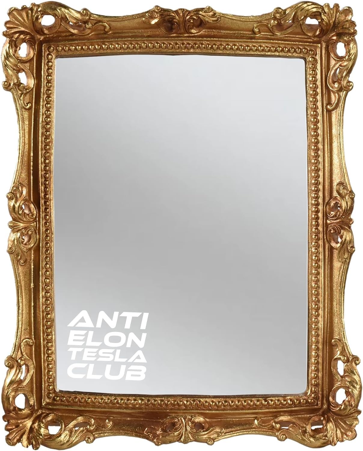 Anti Elon Tesla Club Vinyl Decal, Matte White, 4.5 x 5.5 inches, Water Proof