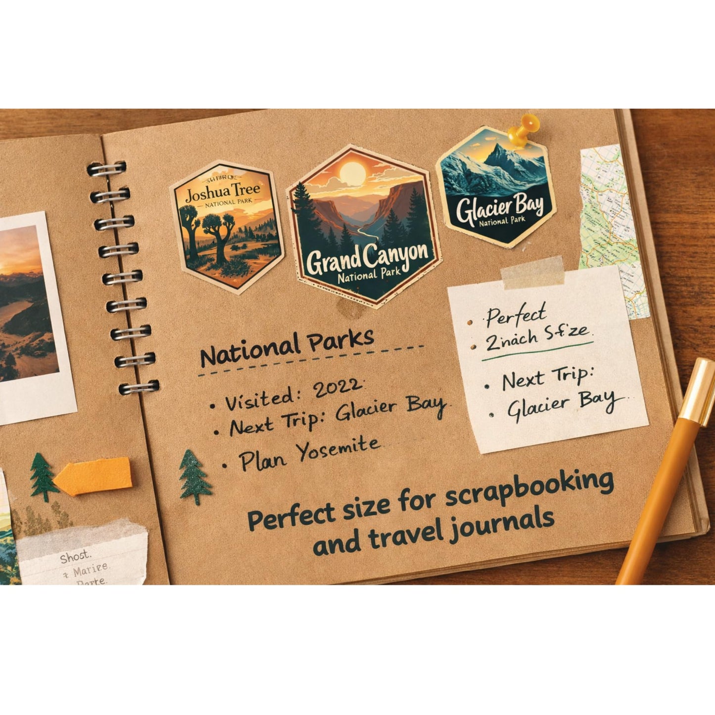 61 National Park Stickers Set 2 Inch Vinyl Travel Journal Map Tracker Scrapbooking Stickers for National Park Lovers Hiking Adventure Planner Gift