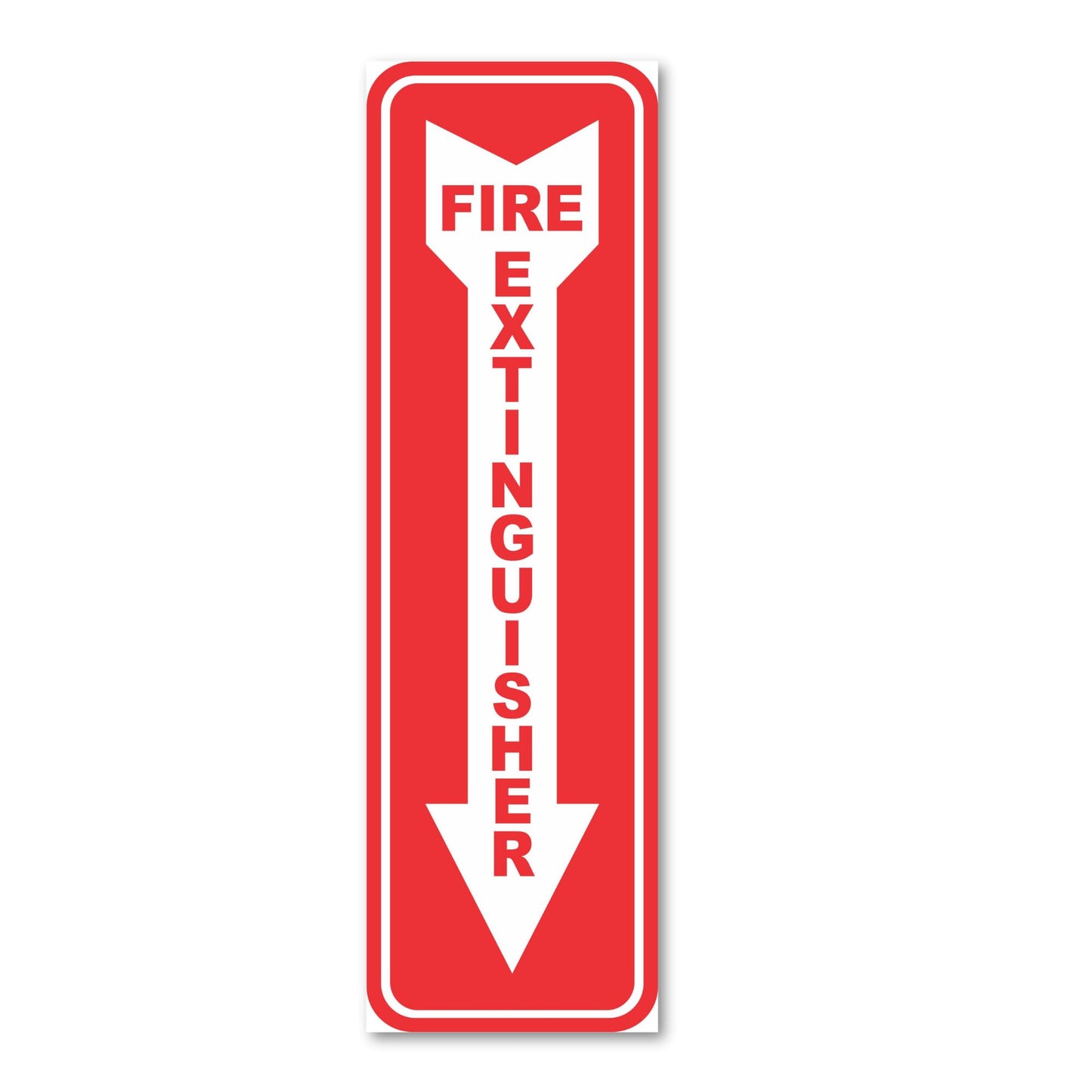 Fire Extinguisher Arrow Down Decal Sticker, Cast Vinyl, 18 x 4 Inch, OSHA NFPA Compliant - 7-10 Year outside use