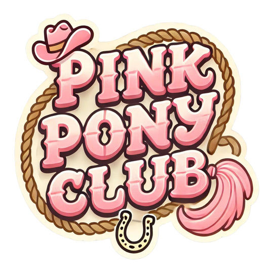 Pink Pony Club Western Cowgirl Sticker, 3x3 inches, Glossy Vinyl