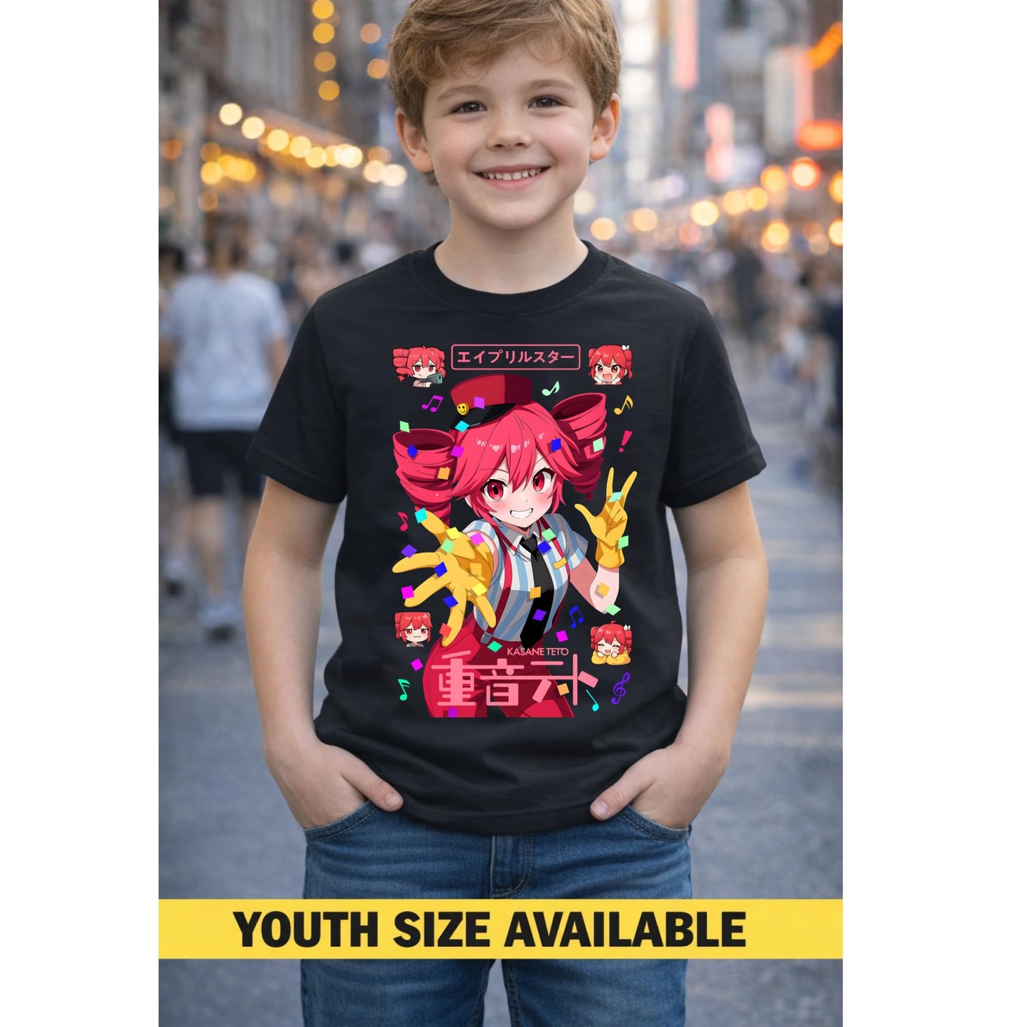 Anime Music Graphic Black T-Shirt Unisex Adults and Youth Sizes S–XXL