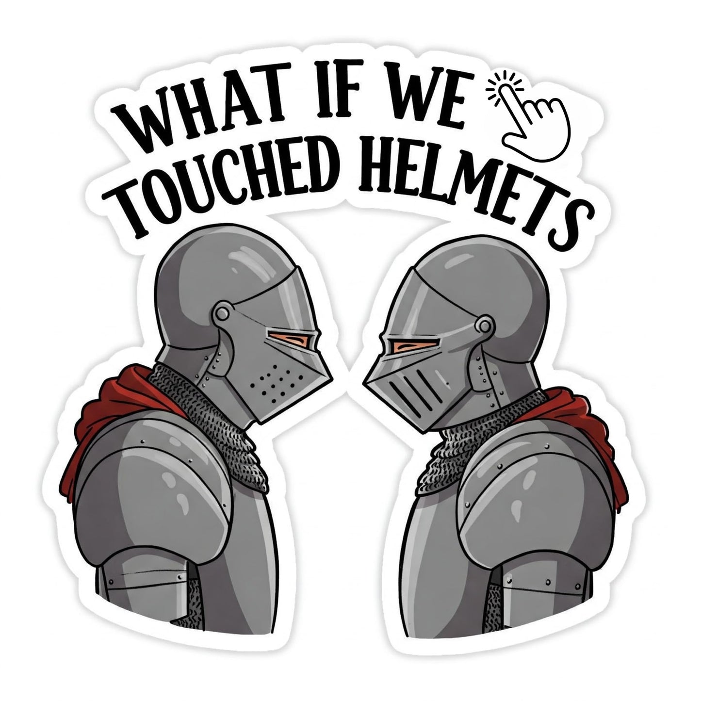 Medieval Knights Helmet Touch Funny Vinyl Sticker, Decal for Laptop, Water Bottles and More! (3 Inch)