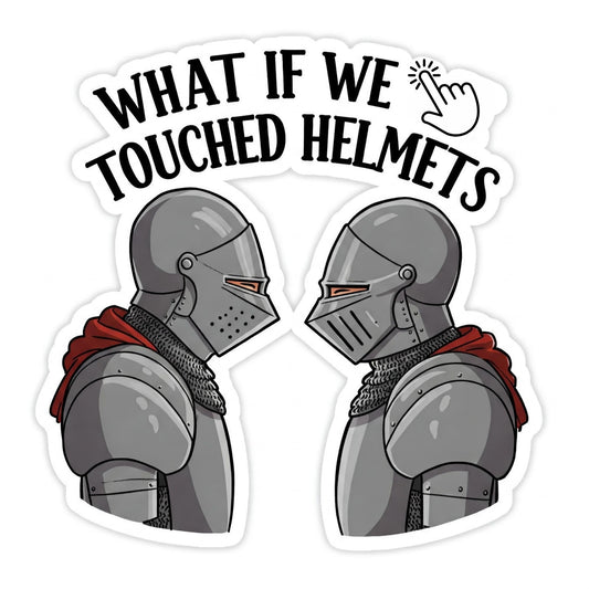 Medieval Knights Helmet Touch Funny Vinyl Sticker, Decal for Laptop, Water Bottles and More! (3 Inch)