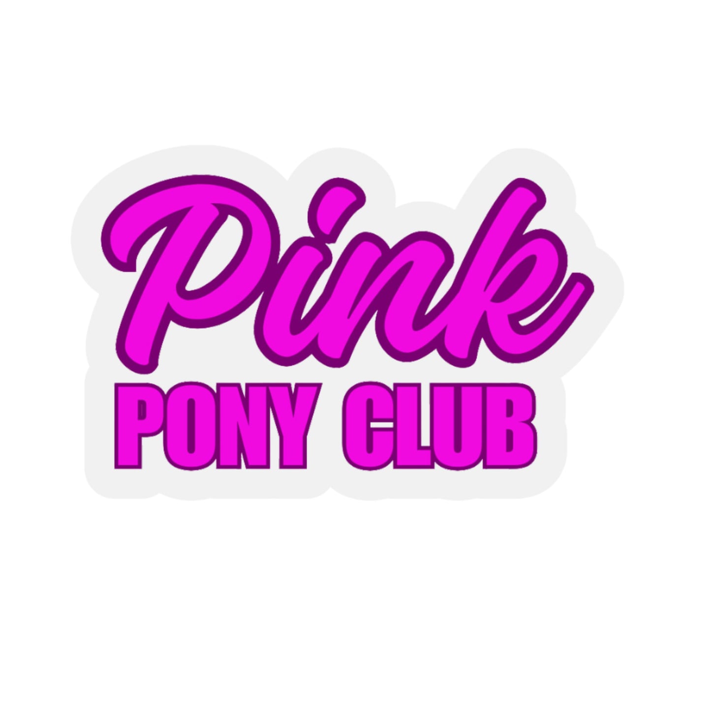 (3X) Pink Pony Club Vinyl Sticker, Hot Pink Logo Design by RockPaperStikrz