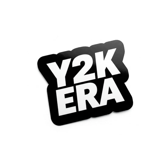 Y2K Era Cartoon Style Sticker - Black & White Edition
