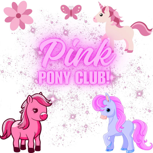 Pink Pony Club Vinyl Sticker, Hot Pink Logo Design by RockPaperStikrz