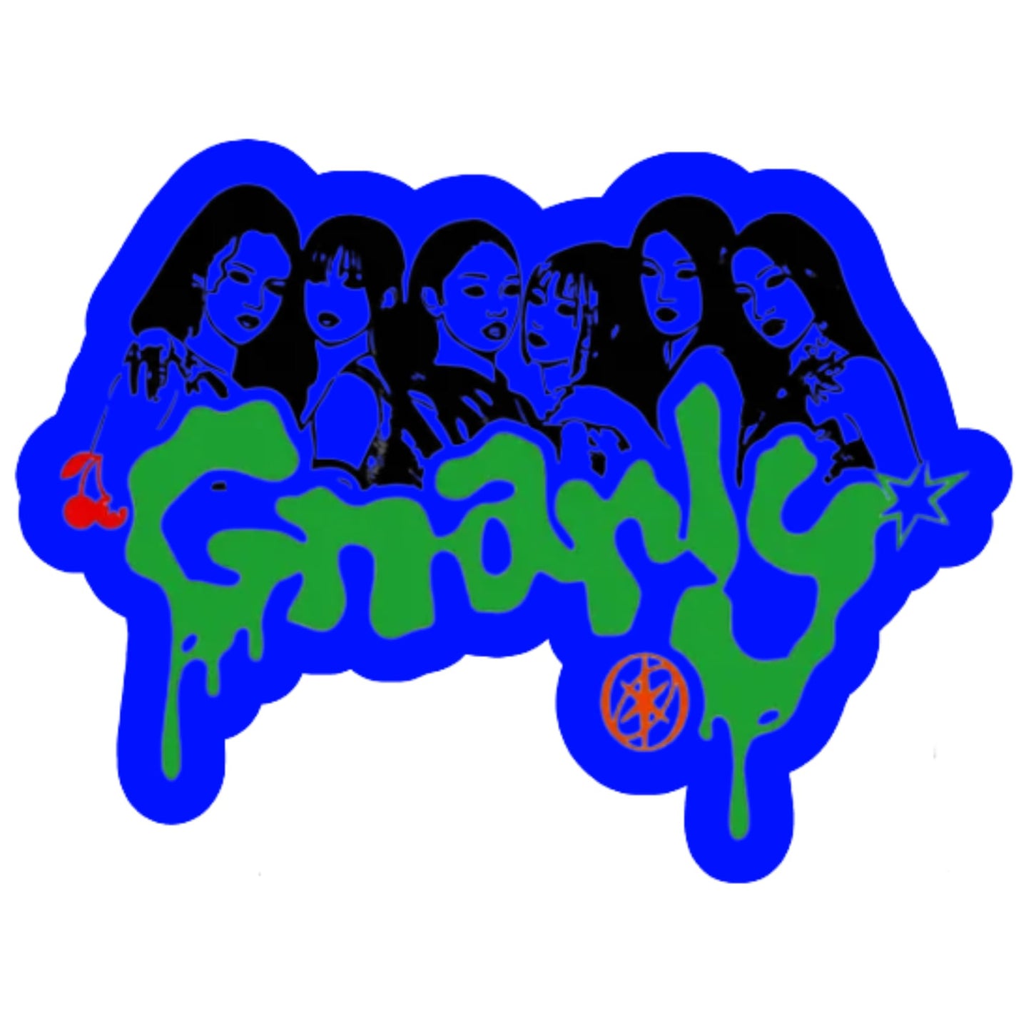 Gnarly Stickers 4 Pack, 3 Inch Vinyl Decals, Neon Colorway Drip Style, Waterproof for Laptop Car Skateboard