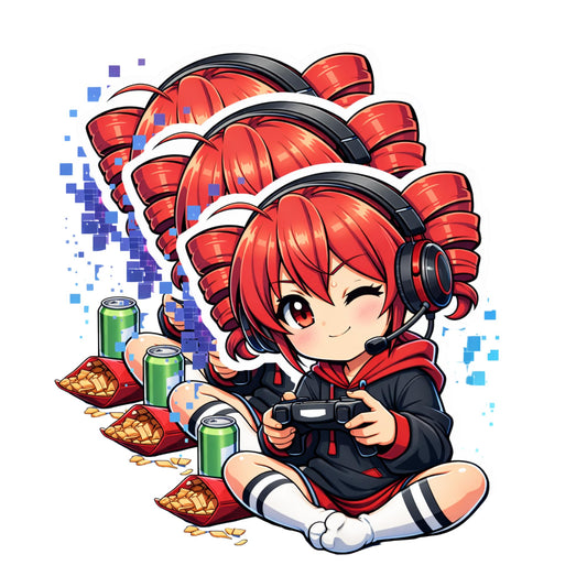 Kasane Teto Gaming Sticker 3 Inch 3 Pack Cute Gamer Anime Chibi Decals
