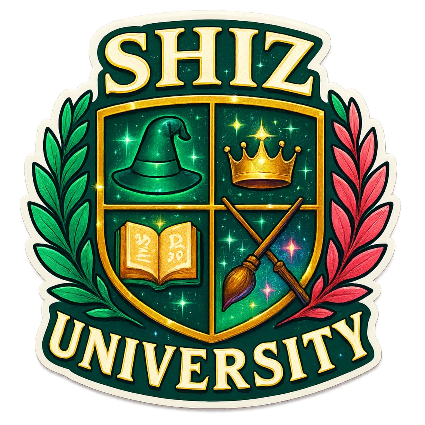 Shiz University Crest Vinyl Sticker – 5-Inch Premium Magical Academy Decal | Glossy, Water-Resistant, UV-Protected Fantasy School Emblem for Laptops, Tumblers, Journals & More