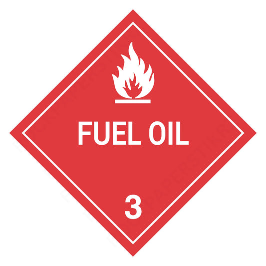 Fuel Oil Class 3 Placard – 10.75” Flammable Liquid Hazard Label – Red Diamond Safety Sticker for Transport & Warehouse Use – Industrial Grade Cast Vinyl with UV Overlaminate