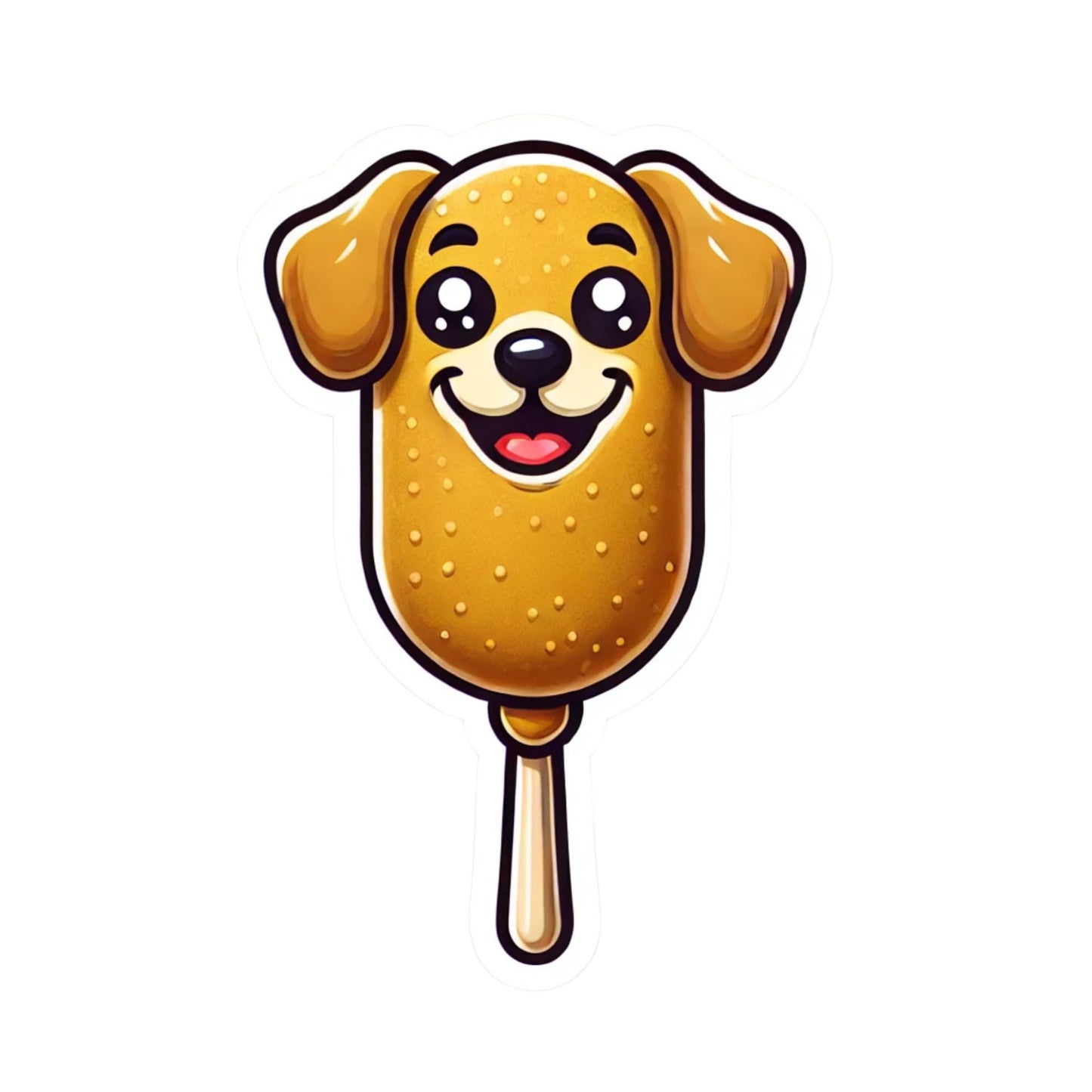 Cute Corn Dog Vinyl Sticker, 3.5 x 1.75 inches Perfect for Laptops, Tumblers, Decor and More!