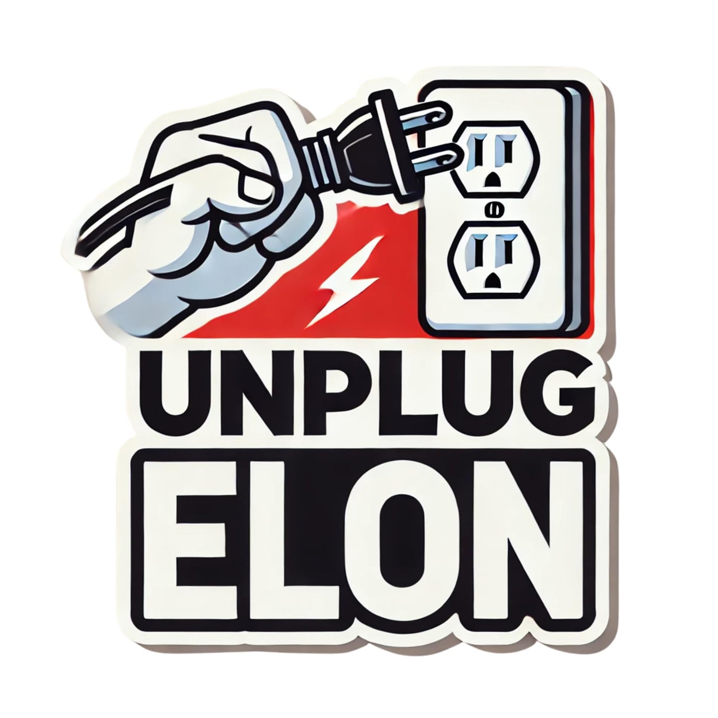 Unplug Elon Anti Elon NO Elon Musk 4 inch Square Vinyl Window Sticker for Tesla Owners Laptops, Tumblers and More