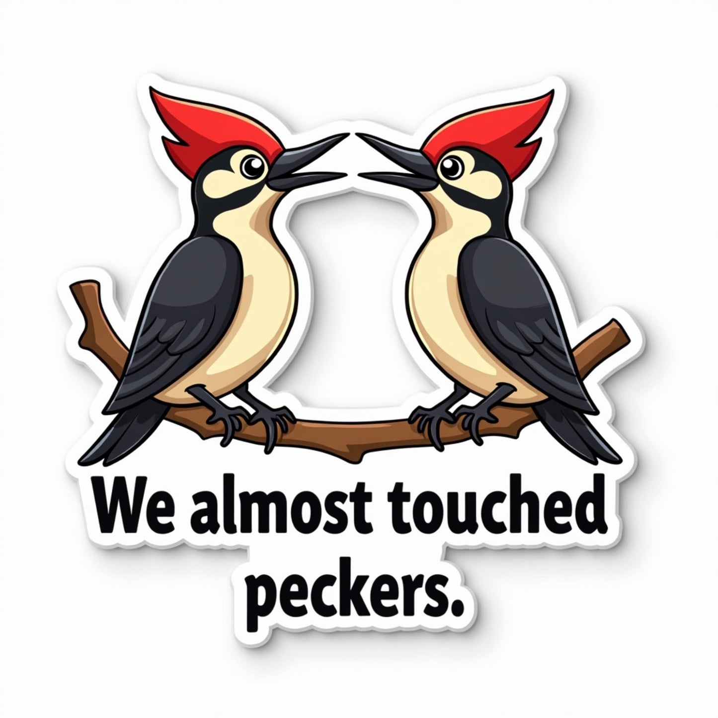 We Almost Touched Peckers - Funny Woodpecker Vinyl Sticker