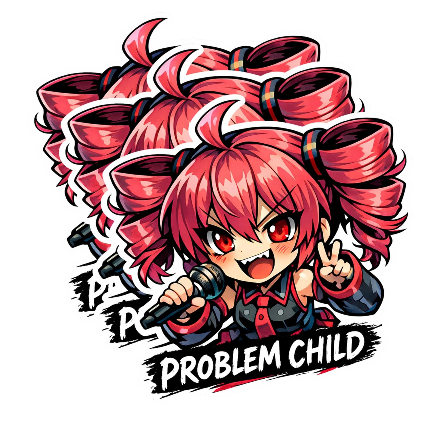 Anime Idol Problem Child Stickers 3 Inch 3 Pack Cute Chibi Vocal Style Vinyl Decals for Water Bottles Laptops Phone Cases Journals