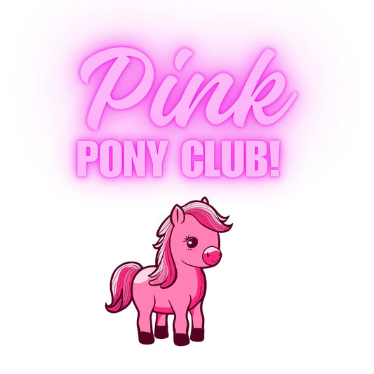 Pink Pony Club Vinyl Sticker, Hot Pink Logo Design by RockPaperStikrz