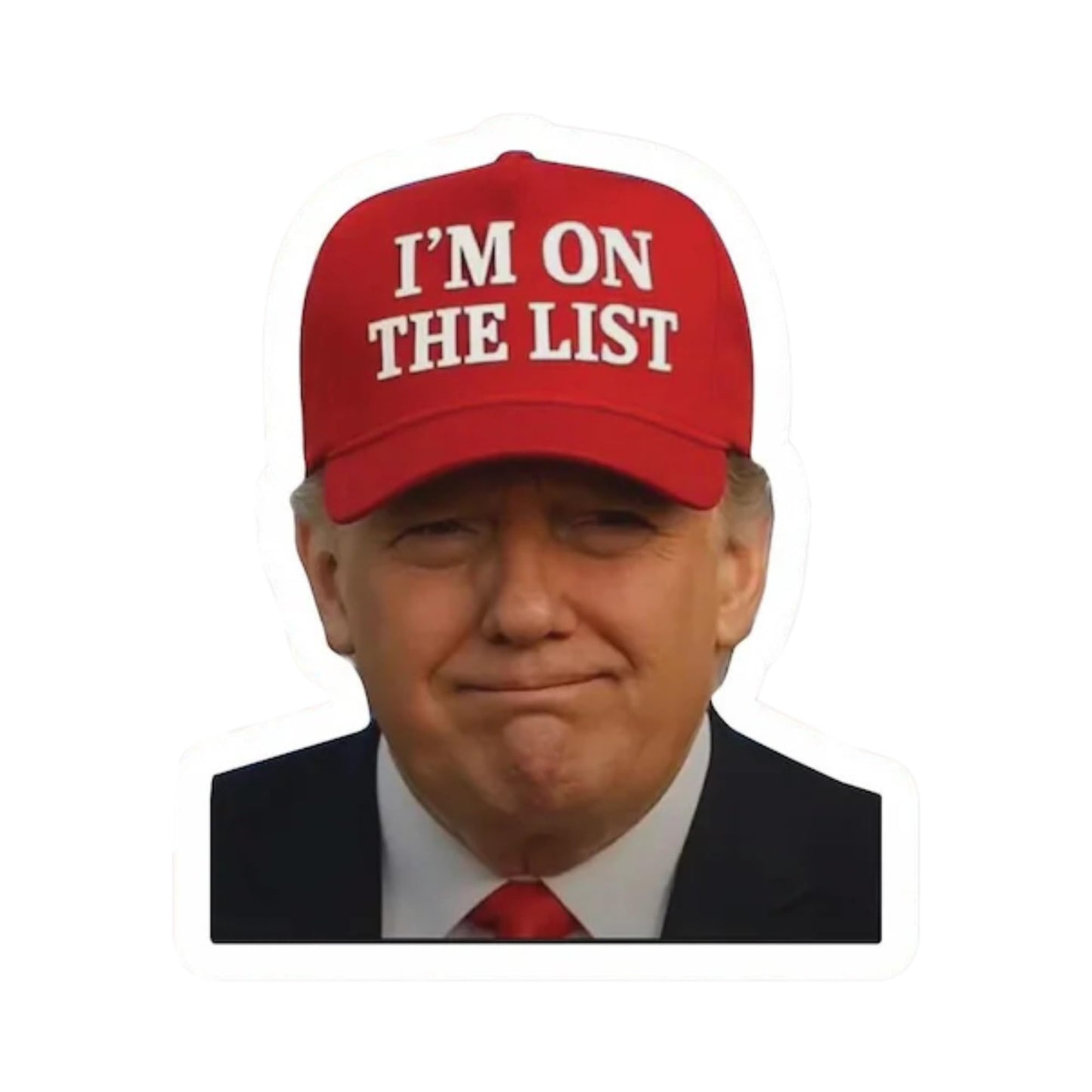 I'm On The List Trump Red Baseball Cap Sticker Pack, 20 Piece Vinyl Decals, 2 Inch UV Resistant Political Stickers for Laptops, Cars, Tumblers