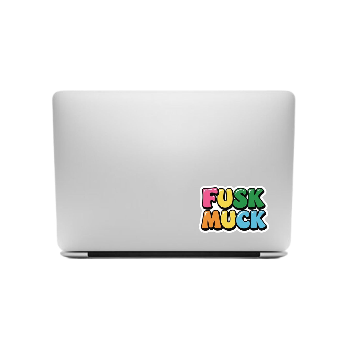 FUSK MUCK Vinyl Sticker, Colorful Bubble Letters, 5 x 3 inches, Perfect for laptops, Water Bottles, notebooks, car Bumpers, and so Much More.