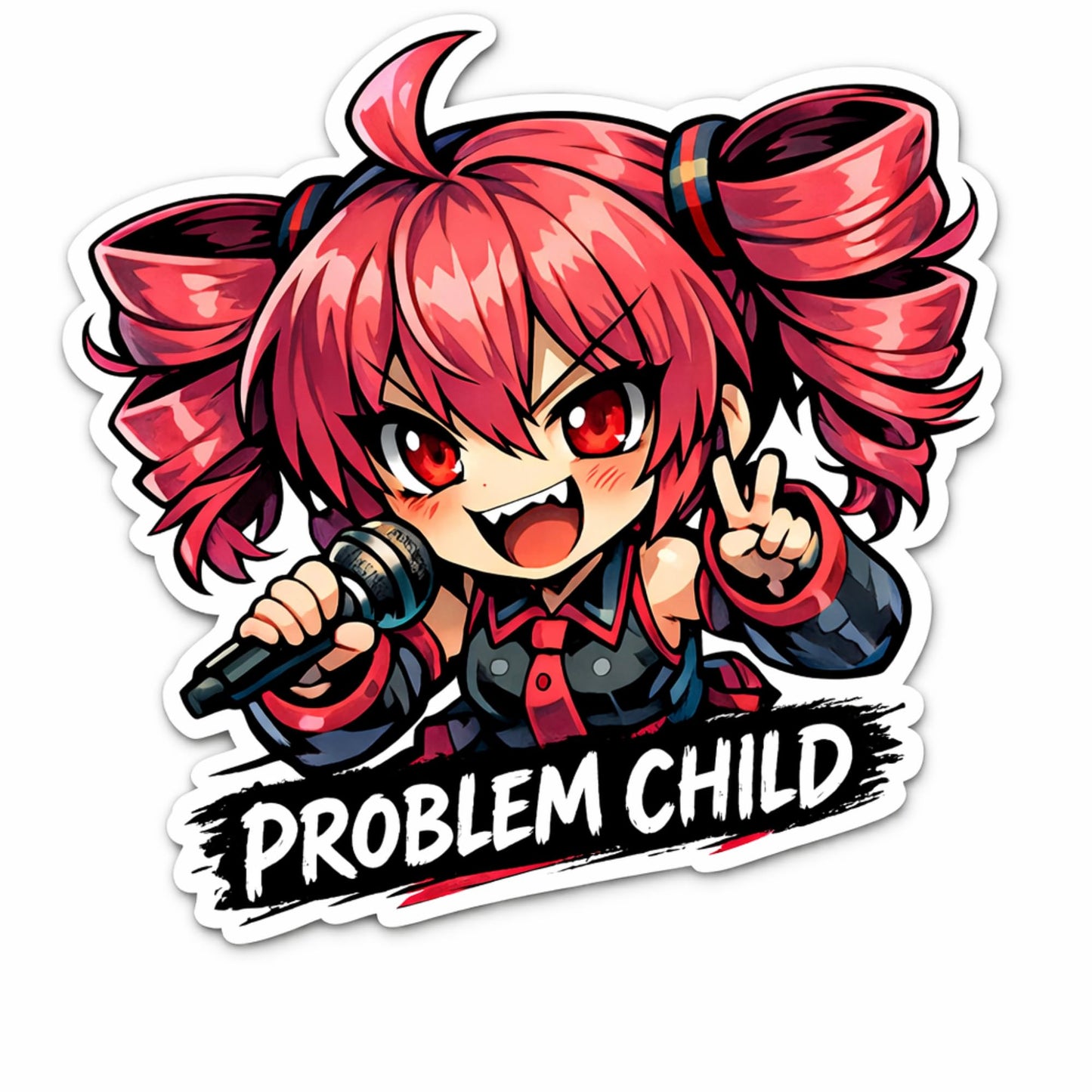 Anime Idol Problem Child Stickers 3 Inch 3 Pack Cute Chibi Vocal Style Vinyl Decals for Water Bottles Laptops Phone Cases Journals