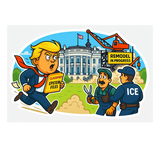 Political Vinyl Sticker, 5 Inches, Glossy Finish, Waterproof, Multicolor Decal for Car Bumper