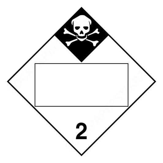 Poison Gas Class 2 Hazard Placard – 10.75” DOT-Style Warning Label – Industrial Grade Cast Vinyl with UV Overlaminate – Black & White Skull Symbol