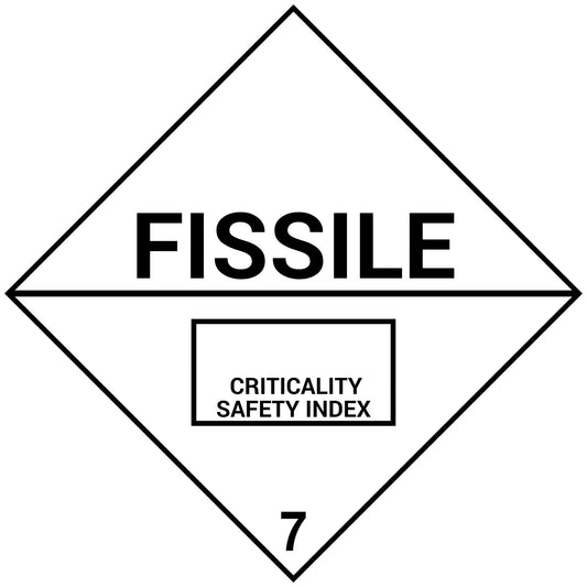 Fissile Class 7 Placard – 10.75” Hazard Warning Label – Criticality Safety Index Diamond Sticker for Transport & Nuclear Material Handling – Industrial Grade Cast Vinyl with UV Laminate