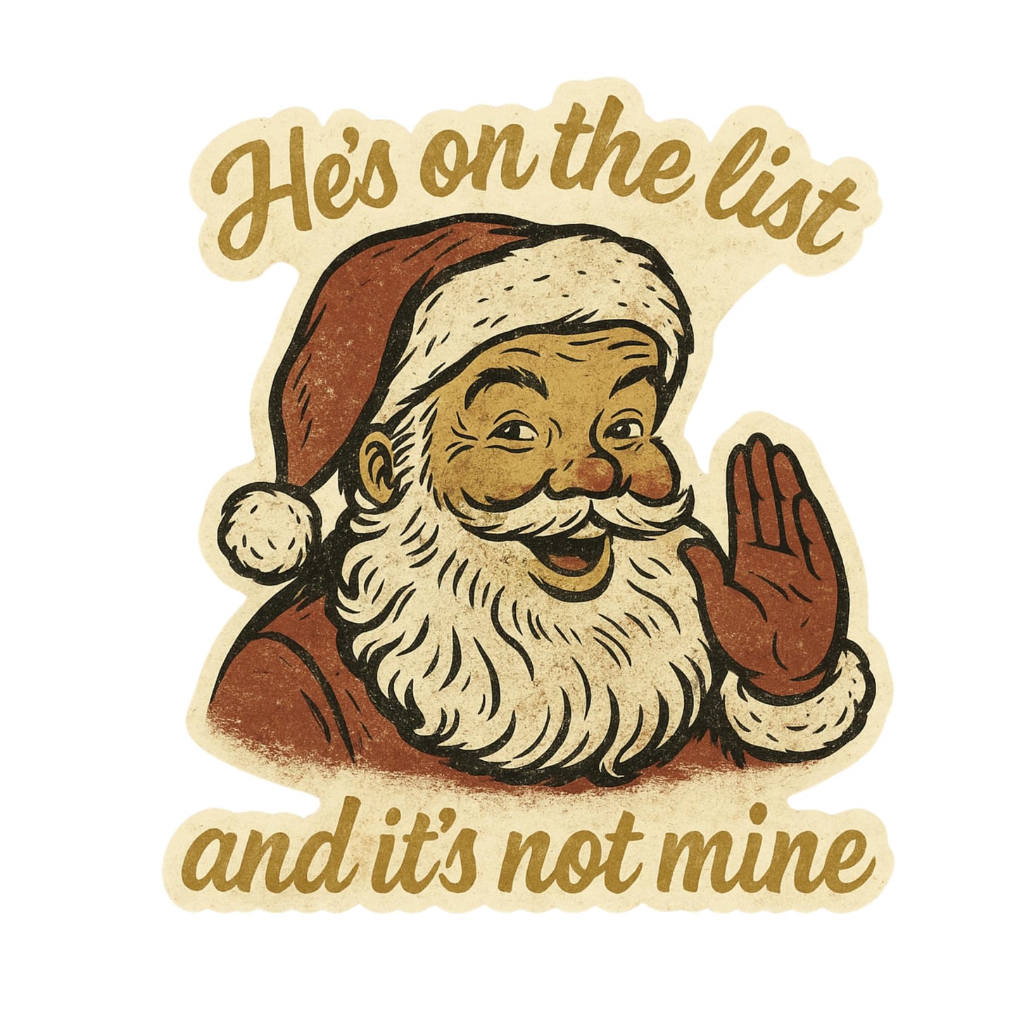 RockPaperStikrz Christmas Santa Vinyl Sticker, 5 Inch, Multicolor, Glossy Finish, Water Resistant, for Laptops and Bottles, Cartoon Style