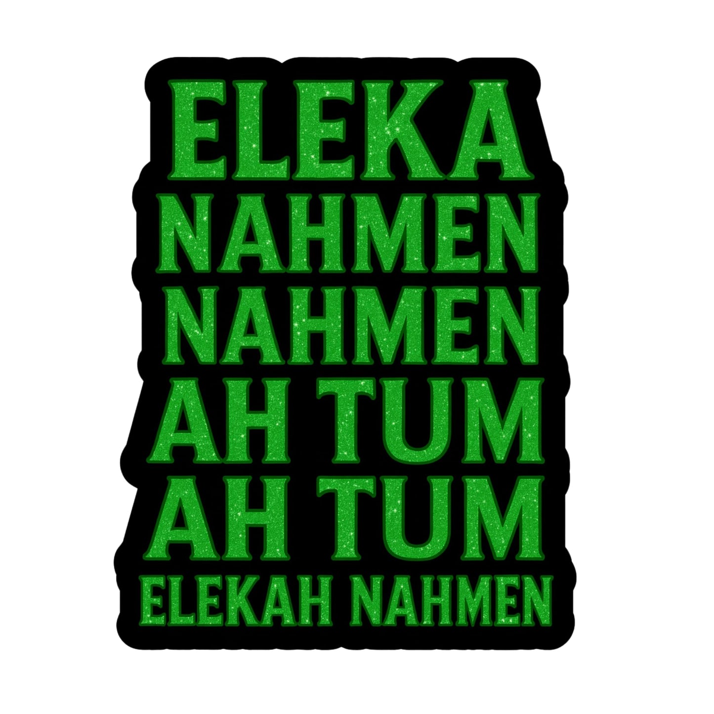 Eleka-Nahmen Glitter Sticker Pack – 3 Inch Vinyl Decals – Set of 3 Durable UV Resistant Green Sparkle Stickers for Laptops, Water Bottles, Tablets, Notebooks