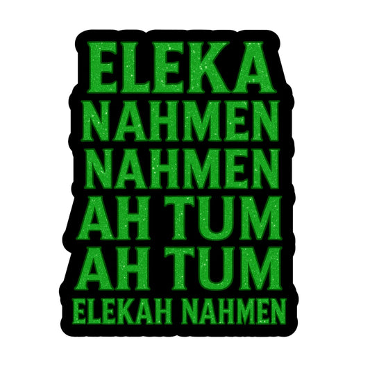 Eleka-Nahmen Glitter Sticker Pack – 3 Inch Vinyl Decals – Set of 3 Durable UV Resistant Green Sparkle Stickers for Laptops, Water Bottles, Tablets, Notebooks