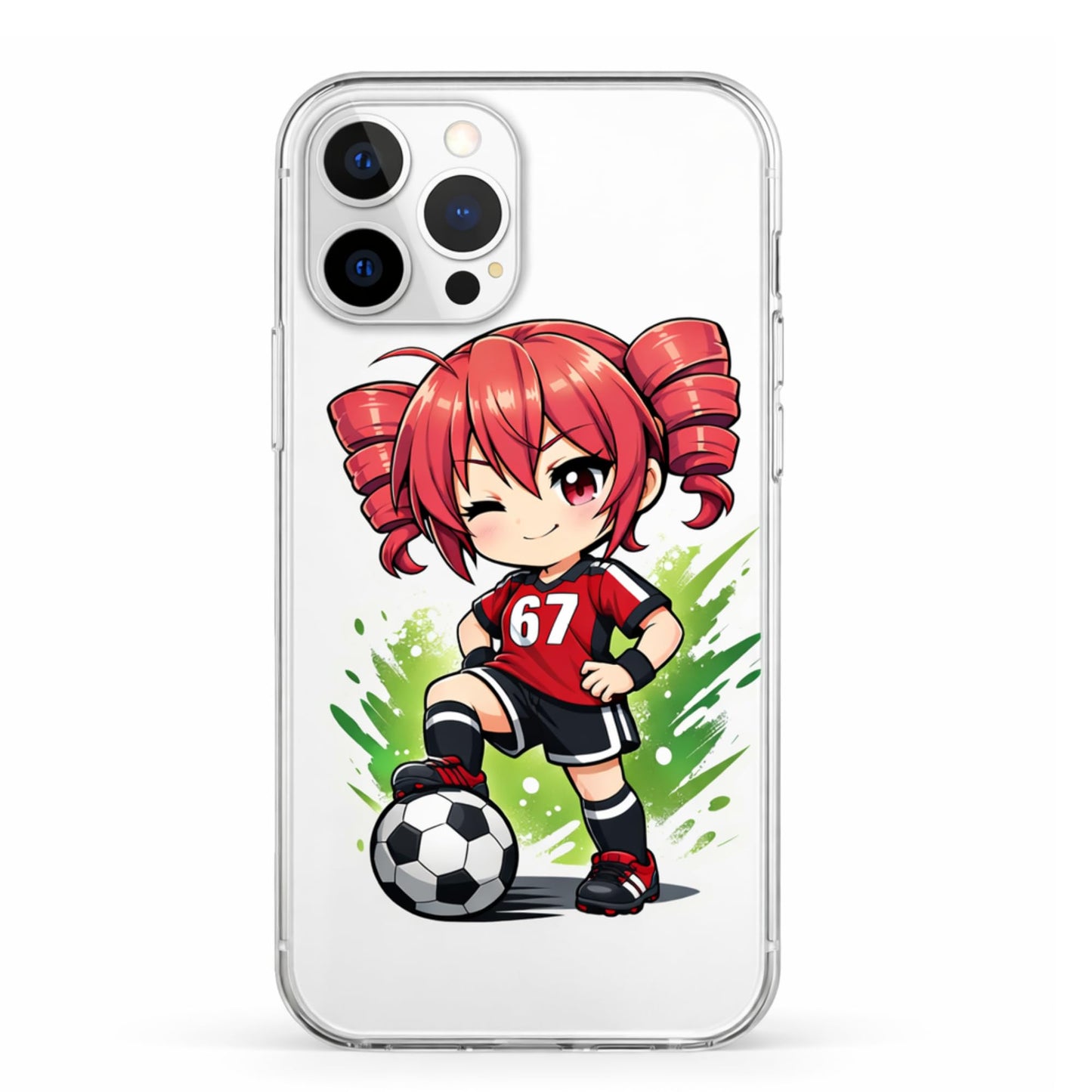 Kasane Teto Soccer Sticker 3 Inch 3 Pack Cute Anime Chibi Soccer Girl Decals