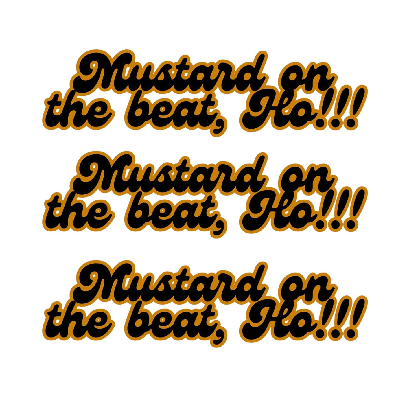 Mustard on The Beat Musical Vinyl Sticker, 3 Inch, Yellow and Black, 3-Pack
