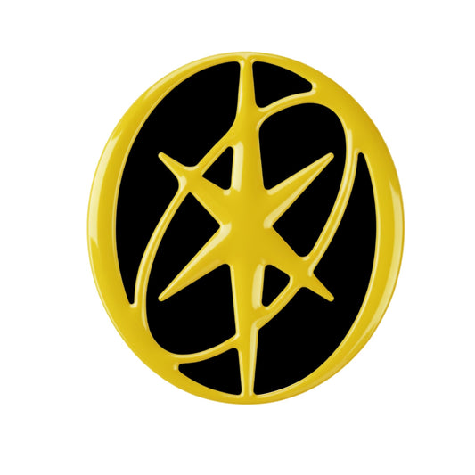 Neon Yellow Star Emblem Vinyl Stickers, 3 Inch, 3 Pack