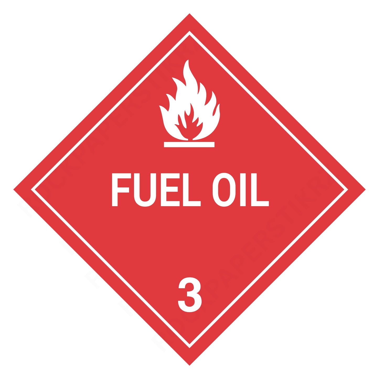 Fuel Oil Class 3 Placard – 10.75” Flammable Liquid Hazard Label – Red Diamond Safety Sticker for Transport & Warehouse Use – Industrial Grade Cast Vinyl with UV Overlaminate