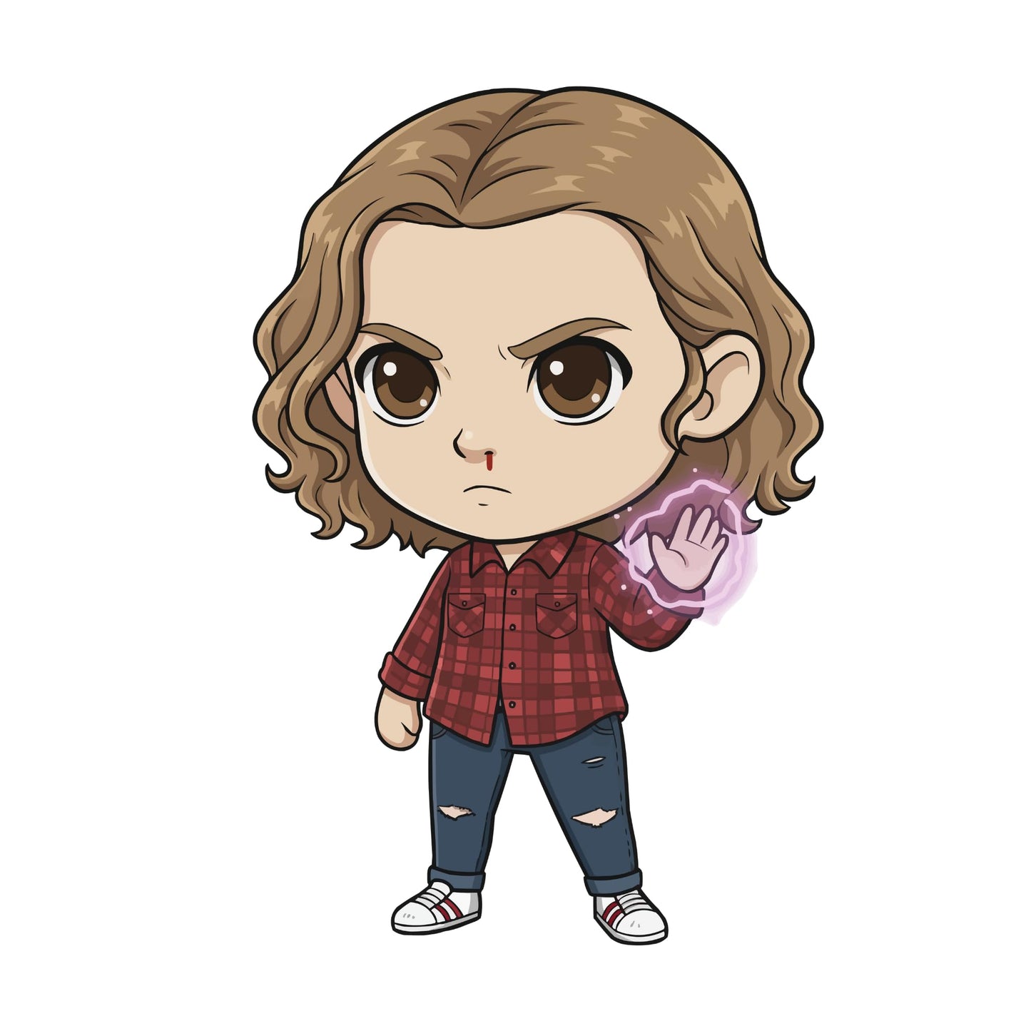 5 Inch Telekinetic Chibi Sticker, Glossy Vinyl Decal, Psychic Anime Style, Waterproof, UV Resistant