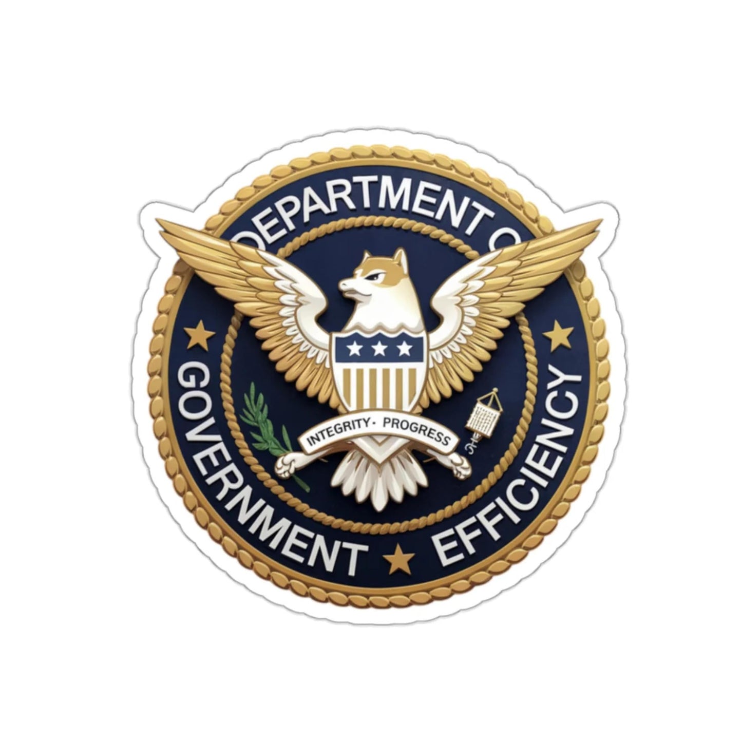 Department of Government Efficiency Eagle Seal Vinyl Sticker, D.O.G.E Sticker, 3 inch by RockPaperStikerz