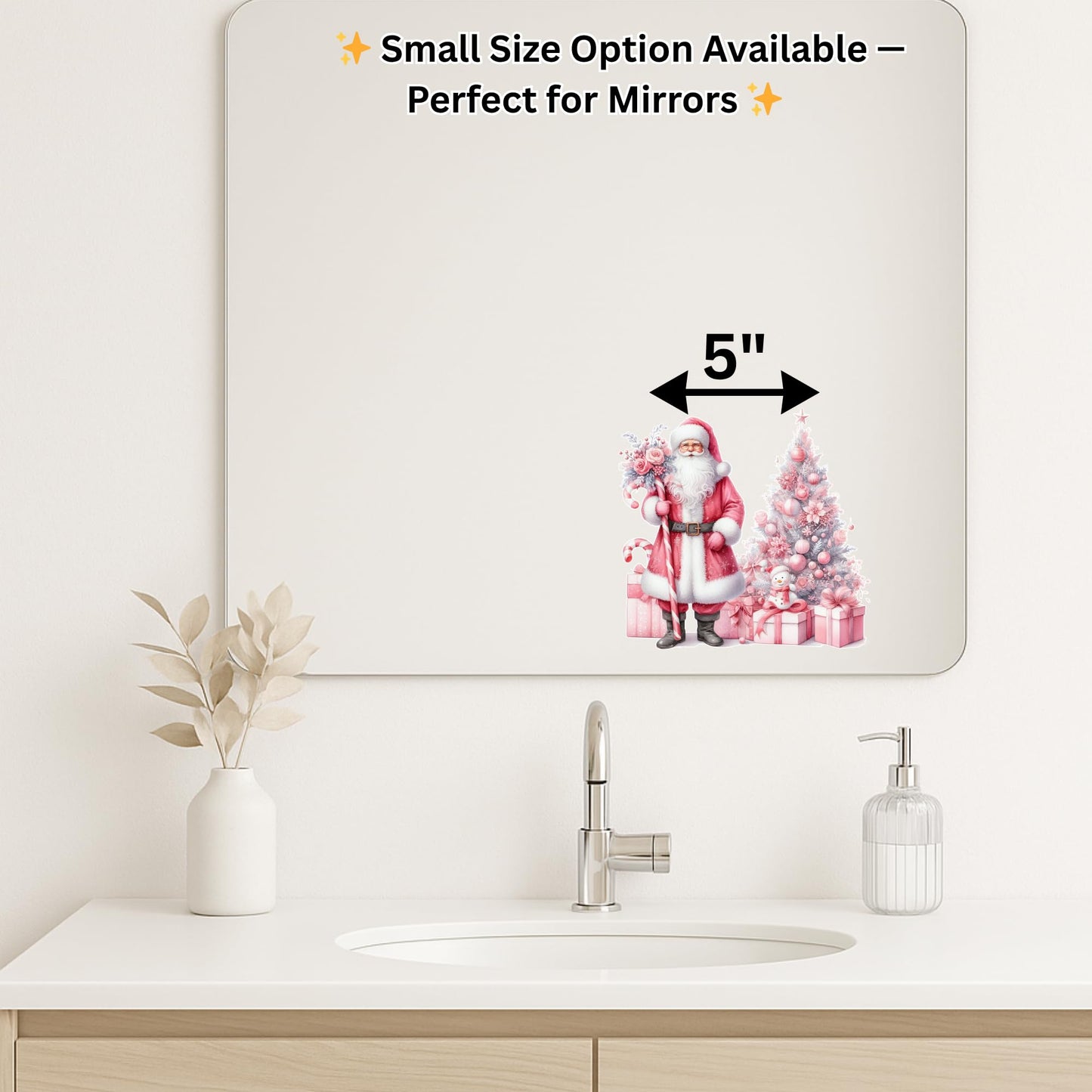 Make It A Pink Christmas – Custom Wall or Window Vinyl Decal, Removable, No Residue, Personalized Holiday Sticker for Home Decor & Gifts