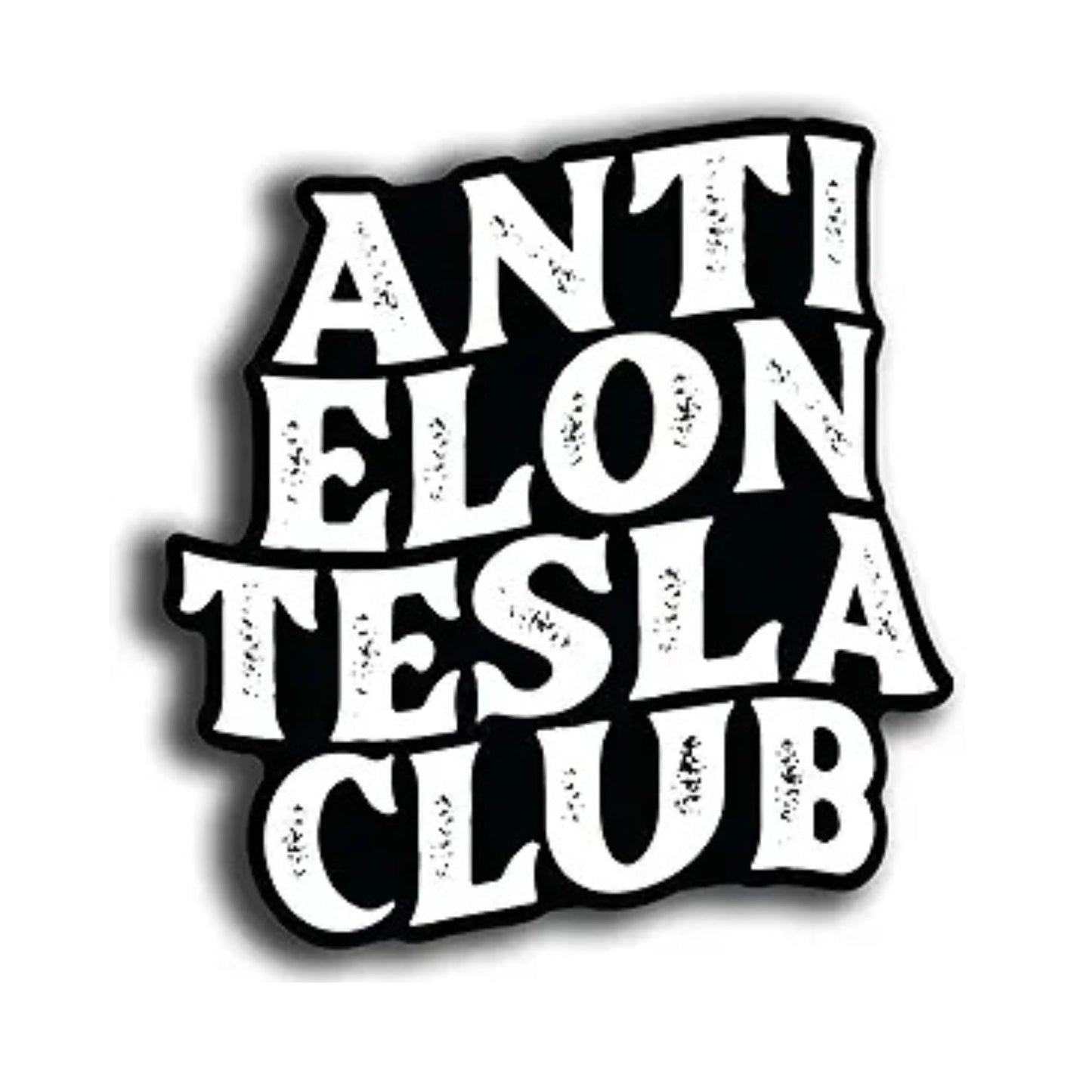 Anti Elon Tesla Club Vinyl Sticker for Tesla Owners Model X Y 3 Black and White Funny Gift for Tesla Owners Regret Elon Musk (3 Inch)