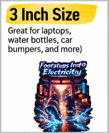 Japan Turning Footsteps Into Electricity Sticker 3 Pack 3 Inch Waterproof Vinyl Decals Tokyo Street Energy Art RockPaperStikrz