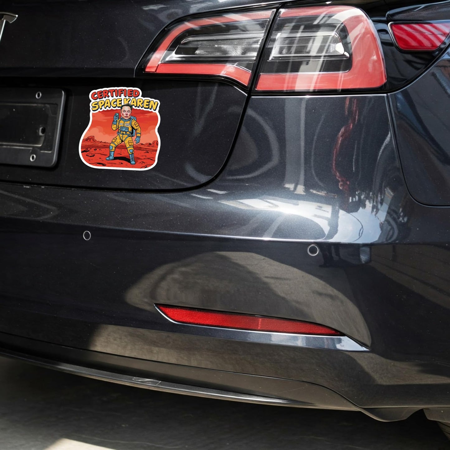 Certified Space Karen - Elon Musk Edition | 5-Inch Vinyl Decal Sticker Anti Elon Tesla Driver Bumper Sticker, Laptops, Tublers and More!